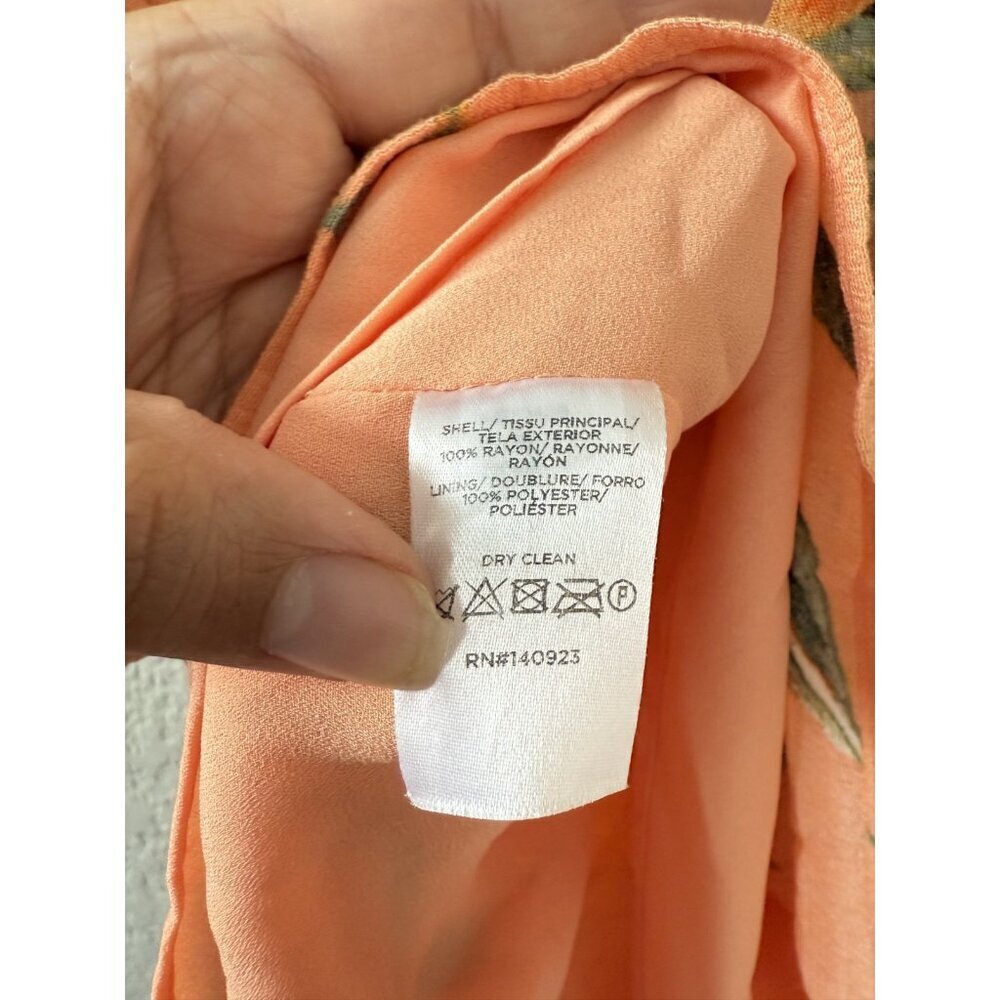 Loft Orange Printed Relaxed Fit Short Sleeve Top Novalty Tropical Cottagecore M - Picture 7 of 8